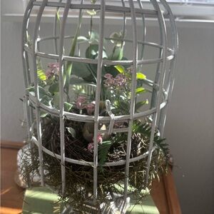 Cottage Farm Birdcage Faux Plants Bird-nest Adorable Sweet Accents Final Sale